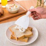 2Pcs Kitchen Plastic Scraper with Handle Dough Pastry Scraper Cutter Baking Cake Cream Chocolate Trimming Scraper Spatula Pizza Cutter for Bread Dough Cake Fondant Icing, White