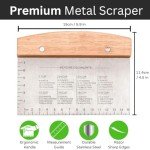 Premium Stainless Steel Dough Cutter and Scraper - Versatile Kitchen Utensil for Bread, Pizza, and Flat Top Griddles - Commercial Grade Bench Scraper and Chopper