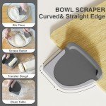 Bench Scraper Dough Cutter Tool - Bowl Pastry Scraper for Bread Cake Pizza, Bench Knife Kitchen Dough Scraper for Baking, Stainless Steel Food Scraper with Grip Handles & Measuring Scale, Grey