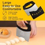 XoYoZo Bench Scraper Dough Cutter Salad Chopper with Cover and Large Stainless Steel Blade Vegetable Knife for Butter, Pizza, Cake, Onion