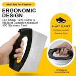 XoYoZo Bench Scraper Dough Cutter Salad Chopper with Cover and Large Stainless Steel Blade Vegetable Knife for Butter, Pizza, Cake, Onion