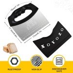 XoYoZo Bench Scraper Dough Cutter Salad Chopper with Cover and Large Stainless Steel Blade Vegetable Knife for Butter, Pizza, Cake, Onion