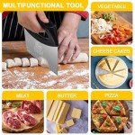 XoYoZo Bench Scraper Dough Cutter Salad Chopper with Cover and Large Stainless Steel Blade Vegetable Knife for Butter, Pizza, Cake, Onion