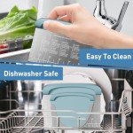 2 IN 1 Upgrade Bench Scraper, Dough Scraper for Pastry Bread Cake Pizza, Sharp Stainless Steel Dough Cutter with Conversion Chart & Measuring Scale, Bowl Scraper Food Scraper for Kitchen Baking, Blue