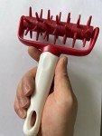 Pizza Dough Docker Docker Dough Bubble killer Time-Saver Pizza Dough Roller Docker Dough Blistering Killer (Red) (a)