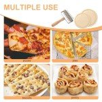 JuyVerq Pizza Dough Docker, Professional Dough Roller with Stainless Steel Spikes Wood Handle, Sturdy Pizza Docking Tool for Home & Commercial Kitchen, Time-Saver for Making Pizza Pie Pastry Bread