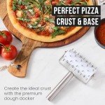 Chef Pomodoro Stainless Steel Pizza Dough Docker Roller (21 x 14.5 cm, Spike Length 7 mm) - Essential Kitchen Tool for Crackers Chef Pomodoro Stainless Steel Pizza Dough Roller