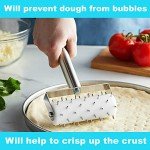 Professional Pizza Dough Docker Roller – Stainless Steel Pizza Roller with Spikes Pastry Dough Docker for Crackers, Homemade Bread, Pie, Cake, Cookies - Pizza Dough Roller