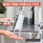 Chef Pomodoro Stainless Steel Pizza Dough Docker Roller (21 x 14.5 cm, Spike Length 7 mm) - Essential Kitchen Tool for Crackers Chef Pomodoro Stainless Steel Pizza Dough Roller