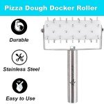 Professional Pizza Dough Docker Roller – Stainless Steel Pizza Roller with Spikes Pastry Dough Docker for Crackers, Homemade Bread, Pie, Cake, Cookies - Pizza Dough Roller