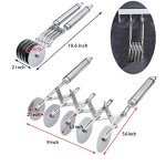 5 Wheel Pastry Cutter Stainless Pizza Slicer Multi-Round Dough Cutter Roller Cookie Pastry Knife Divider with Handle