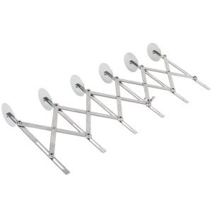 TrueCraftware- 6-Wheel Stainless Steel Adjustable Dough Divider- Pastry Cutter Bakeware Stainless Pizza Slicer Round Dough Cutter Roller Cookie Pastry Knife Divider
