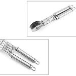 Dadamong 3 Wheel Pastry Cutter with Handle, Stainless Steel Dough Cutter Roller Divider Adjustable Pizza Cutter Expandable Pizza Slicer Multi-Round Pastry Knife Baking Cutter