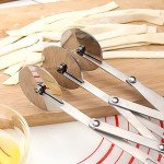 Dadamong 3 Wheel Pastry Cutter with Handle, Stainless Steel Dough Cutter Roller Divider Adjustable Pizza Cutter Expandable Pizza Slicer Multi-Round Pastry Knife Baking Cutter