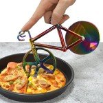 Hoshen Creative Bicycle Shape Pizza Cutter, Dough Divider, Stainless Steel Pizza Cutter Wheel, Biscuit Cutter, 1 Piece, Rose Gold