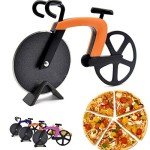 Creative Bicycle Shape Stainless Steel Pizza Cutter, Dough Divider Wheel Slicer Pizza Cutter Wheel Slicer(pink)