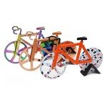 Hoshen Creative Bicycle Shape Pizza Cutter, Dough Divider, Stainless Steel Pizza Cutter Wheel, Biscuit Cutter, 1 Piece, Rose Gold