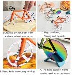 Hoshen Creative Bicycle Shape Pizza Cutter, Dough Divider, Stainless Steel Pizza Cutter Wheel, Biscuit Cutter, 1 Piece, Rose Gold
