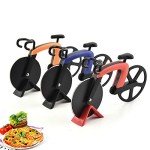 Creative Bicycle Shape Stainless Steel Pizza Cutter, Dough Divider Wheel Slicer Pizza Cutter Wheel Slicer(pink)