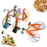 Hoshen Creative Bicycle Shape Pizza Cutter, Dough Divider, Stainless Steel Pizza Cutter Wheel, Biscuit Cutter, 1 Piece, Rose Gold