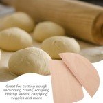 Hemoton 2pcs Dough Scraper Wooden Dough Divider Bread Scraper Cake Pastry Pizza Cutter Slicer Kitchen Utensil for Cooking Baking Semicircle Trapezoid