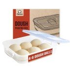 Chef Pomodoro Pizza Dough Proofing Box, 14 x 11-Inch, Pizza Dough Container, Fits 4-6 Dough Balls, Household Pizza Dough Tray With Convenient Carry Handle (Blue)