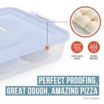 Chef Pomodoro Pizza Dough Proofing Box, 14 x 11-Inch, Pizza Dough Container, Fits 4-6 Dough Balls, Household Pizza Dough Tray With Convenient Carry Handle (Blue)