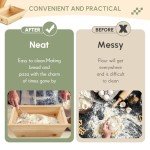 Juexica Tradition Wooden Pizza Dough Proofing Box with Lid Handle 16 x 13 Inch Pizza Dough Proofing Container Tray for Kitchen Homemade Pizza Bread Making Accessories Storage, Natural