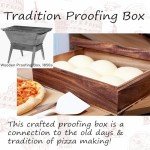 cenleoha 16”x12”Pizza Dough Proofing Box with Clear Lid, Acacia Wood Proofing Container with Silicone Spatula & Anti-slip Pads, Wooden Bread Fermentation Holder, Stackable Bread Box & Storage Bin