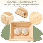 Juexica Tradition Wooden Pizza Dough Proofing Box with Lid Handle 16 x 13 Inch Pizza Dough Proofing Container Tray for Kitchen Homemade Pizza Bread Making Accessories Storage, Natural