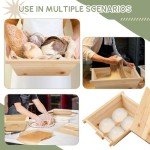 Juexica Tradition Wooden Pizza Dough Proofing Box with Lid Handle 16 x 13 Inch Pizza Dough Proofing Container Tray for Kitchen Homemade Pizza Bread Making Accessories Storage, Natural