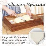 cenleoha 16”x12”Pizza Dough Proofing Box with Clear Lid, Acacia Wood Proofing Container with Silicone Spatula & Anti-slip Pads, Wooden Bread Fermentation Holder, Stackable Bread Box & Storage Bin