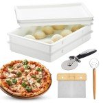 YAANI Pizza Dough Proofing Box Set, Pack of 2 Stackable Bread Proofing Box with Lids, Pizza Wheel, Dough Whisk, Dough Scraper, Perfect for Pizza Dough, Sourdough, Food Storage Container