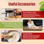 YAANI Pizza Dough Proofing Box Set, Pack of 2 Stackable Bread Proofing Box with Lids, Pizza Wheel, Dough Whisk, Dough Scraper, Perfect for Pizza Dough, Sourdough, Food Storage Container