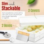 YAANI Pizza Dough Proofing Box Set, Pack of 2 Stackable Bread Proofing Box with Lids, Pizza Wheel, Dough Whisk, Dough Scraper, Perfect for Pizza Dough, Sourdough, Food Storage Container