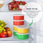 Slyced Set of 6 Silicone Pizza Dough Proofing Box – BPA-Free Silicone, Stackable, with Transparent Lid and Air Hole – Versatile Food Storage Container - Pizza Making Accessories - For 12"-16" Pizzas