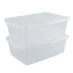 Vababa 2-Pack 16 L Pizza Dough Proofing Box with Lid, Clear Food Pizza Storage Container