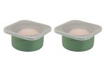 KEVJES Stackable Silicone Artisan Pizza Dough Proofing Boxes Proving Containers with Lids-2 pack-500ml portion (Green)