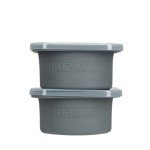 KEVJES Stackable Silicone Artisan Pizza Dough Proofing Proving Containers with Lids-2/3/4/5 pack-500ml portion (Spacegrey, 2 PACK)
