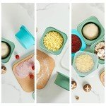 KEVJES Stackable Silicone Artisan Pizza Dough Proofing Boxes Proving Containers with Lids-2 pack-500ml portion (Green)