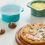 KEVJES Stackable Silicone Artisan Pizza Dough Proofing Boxes Proving Containers with Lids-2 pack-500ml portion (Green)
