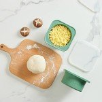 KEVJES Stackable Silicone Artisan Pizza Dough Proofing Boxes Proving Containers with Lids-2 pack-500ml portion (Green)