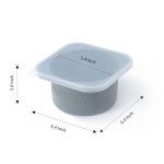 KEVJES PLUS 1000ml Pizza Dough Proofing Boxes for DIY Artisan Pizza, Food Grade Silicone Stackable Containers with Lids, Sturdy Reinforced Steel. Freezer, Fridge, Dishwasher Safe (4Space Grey Plus)