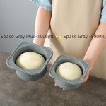 KEVJES PLUS 1000ml Pizza Dough Proofing Boxes for DIY Artisan Pizza, Food Grade Silicone Stackable Containers with Lids, Sturdy Reinforced Steel. Freezer, Fridge, Dishwasher Safe (4Space Grey Plus)