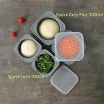 KEVJES PLUS 1000ml Pizza Dough Proofing Boxes for DIY Artisan Pizza, Food Grade Silicone Stackable Containers with Lids, Sturdy Reinforced Steel. Freezer, Fridge, Dishwasher Safe (4Space Grey Plus)