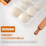 EIHFHIE 2 PCS Pizza Dough Proofing Box With Convenient Carry Handle,14 x 11-Inch, Large Capacity Pizza Dough Containers,Household Pizza Dough Tray,BPA FREE