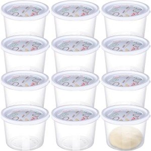 LIANGMIDA Pizza Dough Proofing Box - Set of 12 Stackable Dough Proofing Container with Lid for Family Size Dough