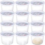 LIANGMIDA Pizza Dough Proofing Box - Set of 12 Stackable Dough Proofing Container with Lid for Family Size Dough