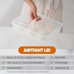 EIHFHIE 2 PCS Pizza Dough Proofing Box With Convenient Carry Handle,14 x 11-Inch, Large Capacity Pizza Dough Containers,Household Pizza Dough Tray,BPA FREE