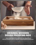 DawnMarine Wooden Pizza Dough Proofing Box w/Lid – 16” x 12” – Made From Natural Acacia Wood – Proofing Container Tray for Home Kitchen